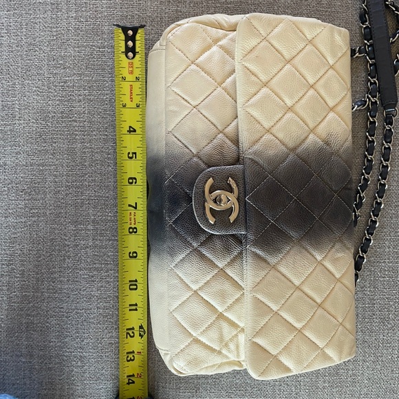 Chanel Jumbo Ivory/Grey ombré stripe bag Limited Edition price firm - Picture 7 of 17